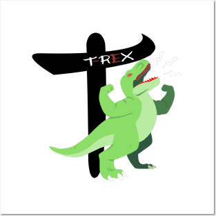 green T-Rex Posters and Art